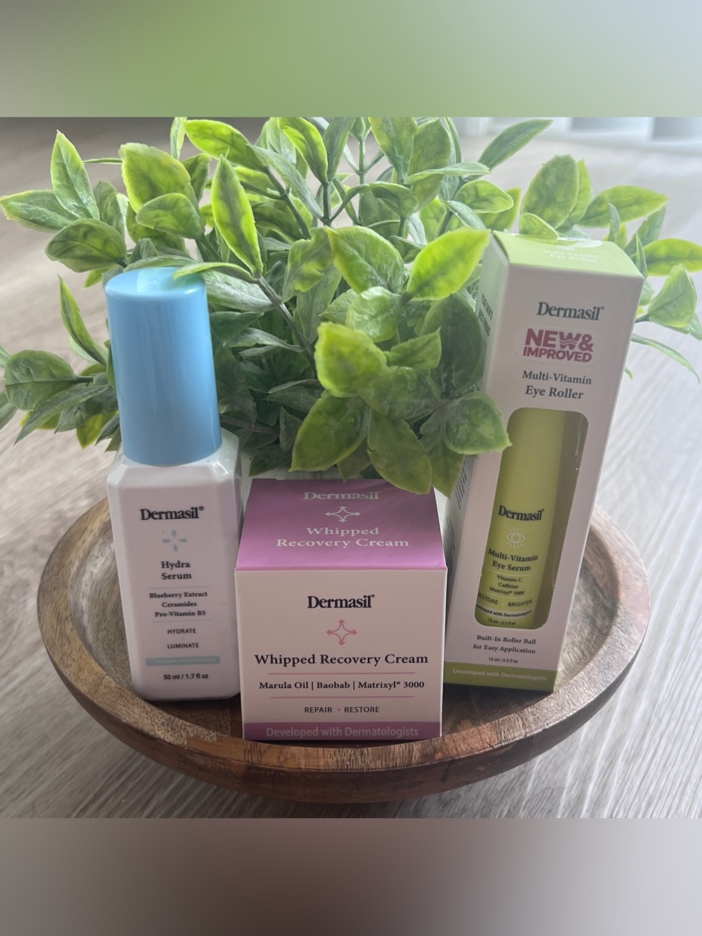 Dermasil Skin Care Set - Hydra Serum, Eye Roller & Recovery Cream New Sealed Lot